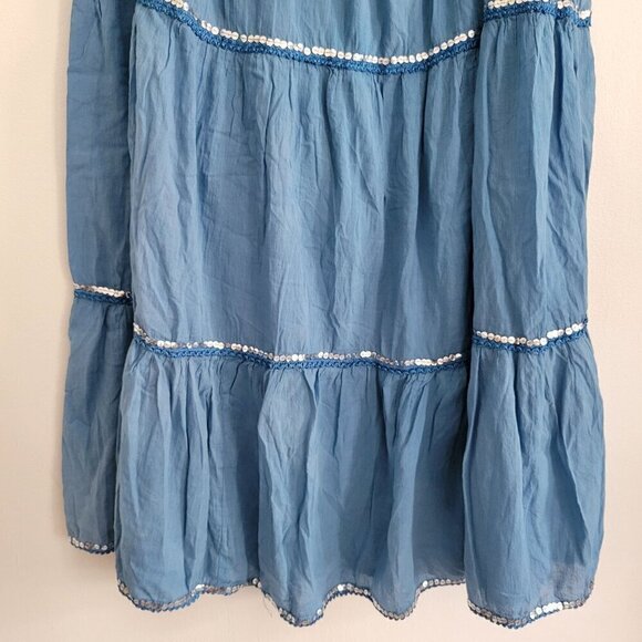 Blue Cotton Hippie Boho long Maxi skirt one size - Picture 3 of 9
